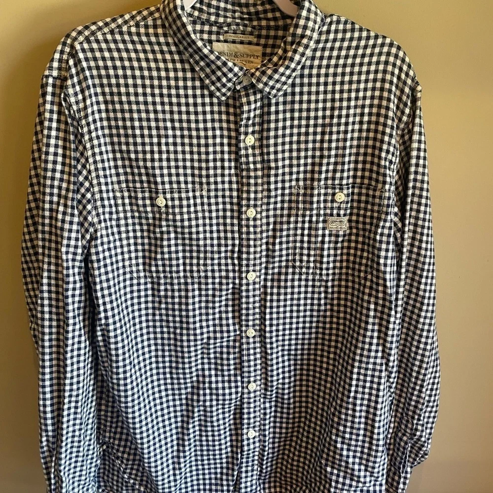 DENIM & SUPPLY RALPH LAUREN Checkered Gingham Top XL
